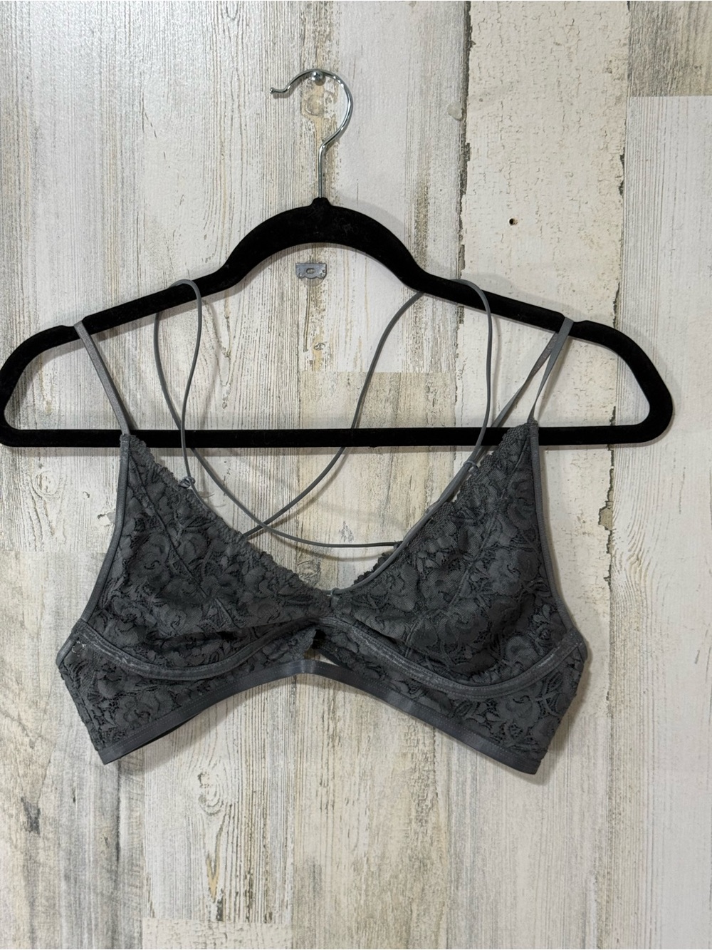 Wishlist Gray Lace Bralette with Crisscross Straps - Picture 3 of 11